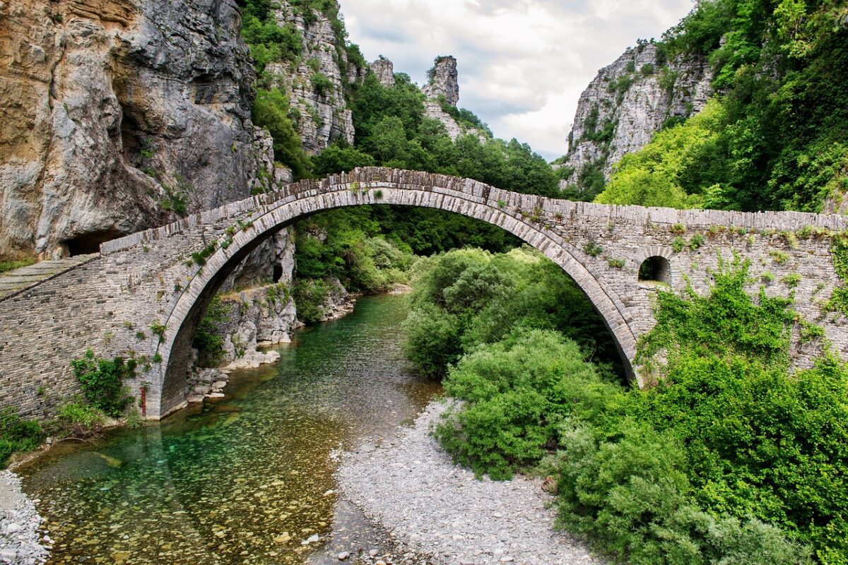 「water under the bridge / 水に流す」のイメージである、水と橋